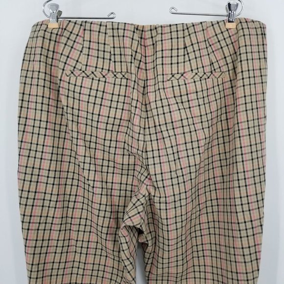 Gently worn- J. Jill Camel Plaid Women's Multicolor Pants Size 20W - Picture 6 of 10